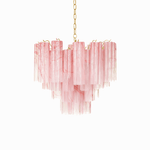Art Deco Murano Glass Tube Chandelier in Nickel for Dining Room and Bedroom