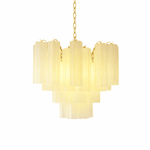 Art Deco Murano Glass Tube Chandelier in Nickel for Dining Room and Bedroom