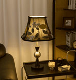 Elowen Bloom Embroidered Table Lamp with Walnut Base