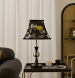 Elowen Bloom Embroidered Table Lamp with Walnut Base