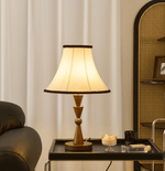Elowen Bloom Embroidered Table Lamp with Walnut Base
