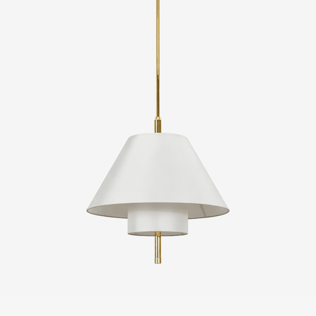 Haloa Layered Fabric Pendant Light with Brass Accents