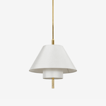 Haloa Layered Fabric Pendant Light with Brass Accents