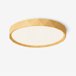 Pineo Geometric Flush Mount Ceiling Light in Walnut Wood Grain