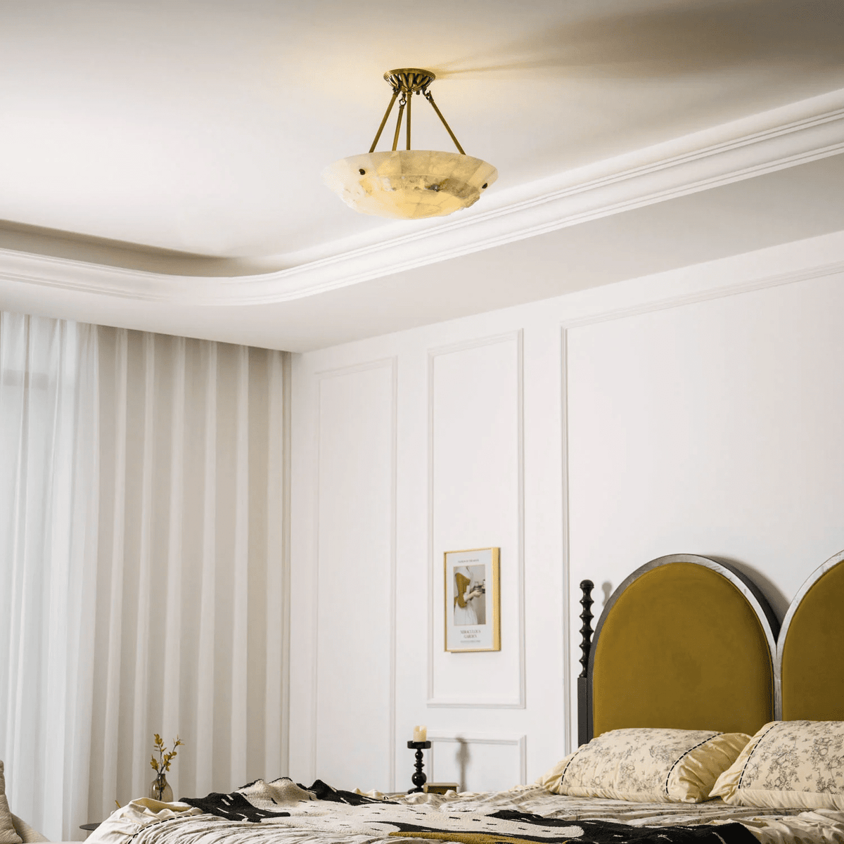 Aureon Alabaster Ceiling Light – Handcrafted Brass & Natural Stone Fixture