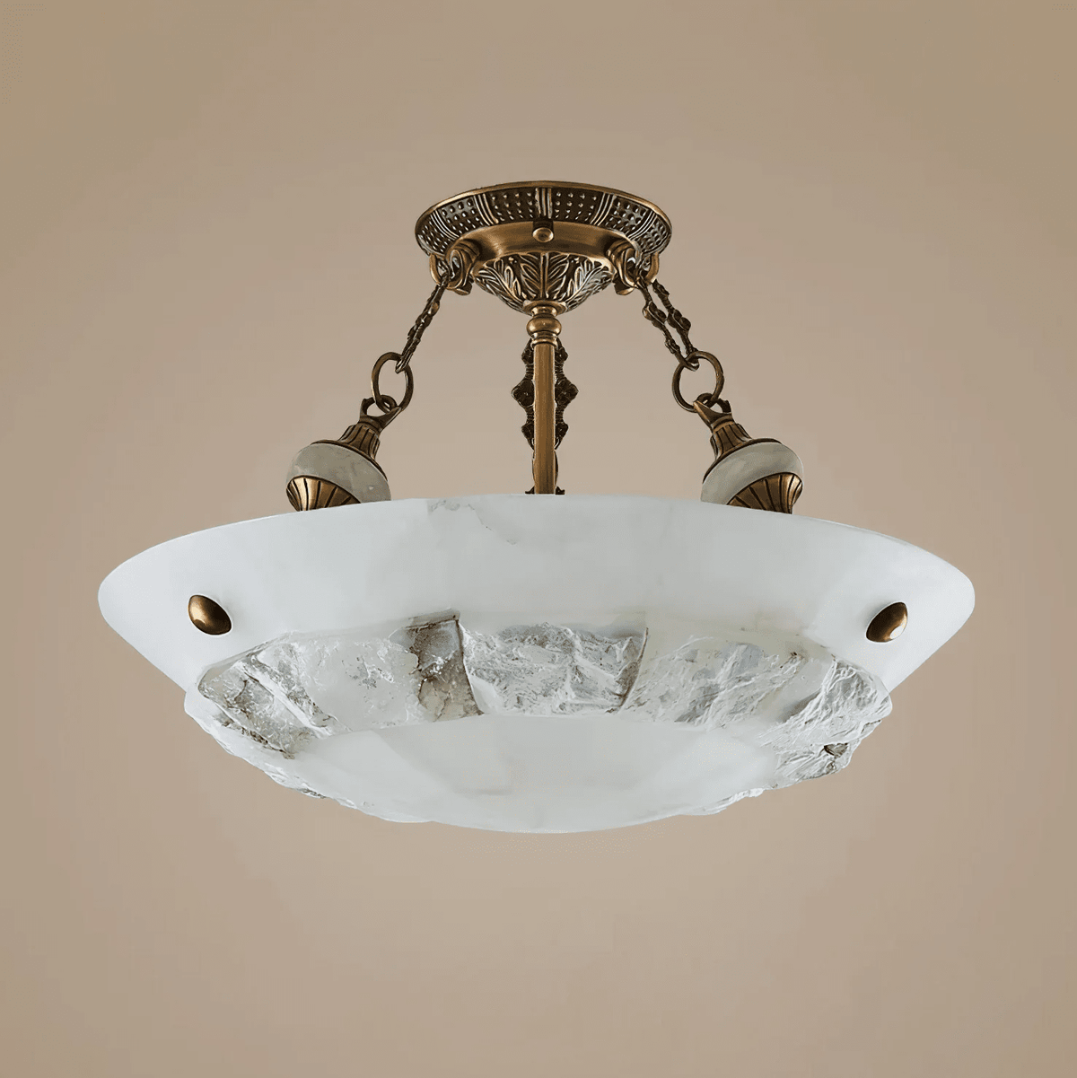 Aureon Alabaster Ceiling Light – Handcrafted Brass & Natural Stone Fixture