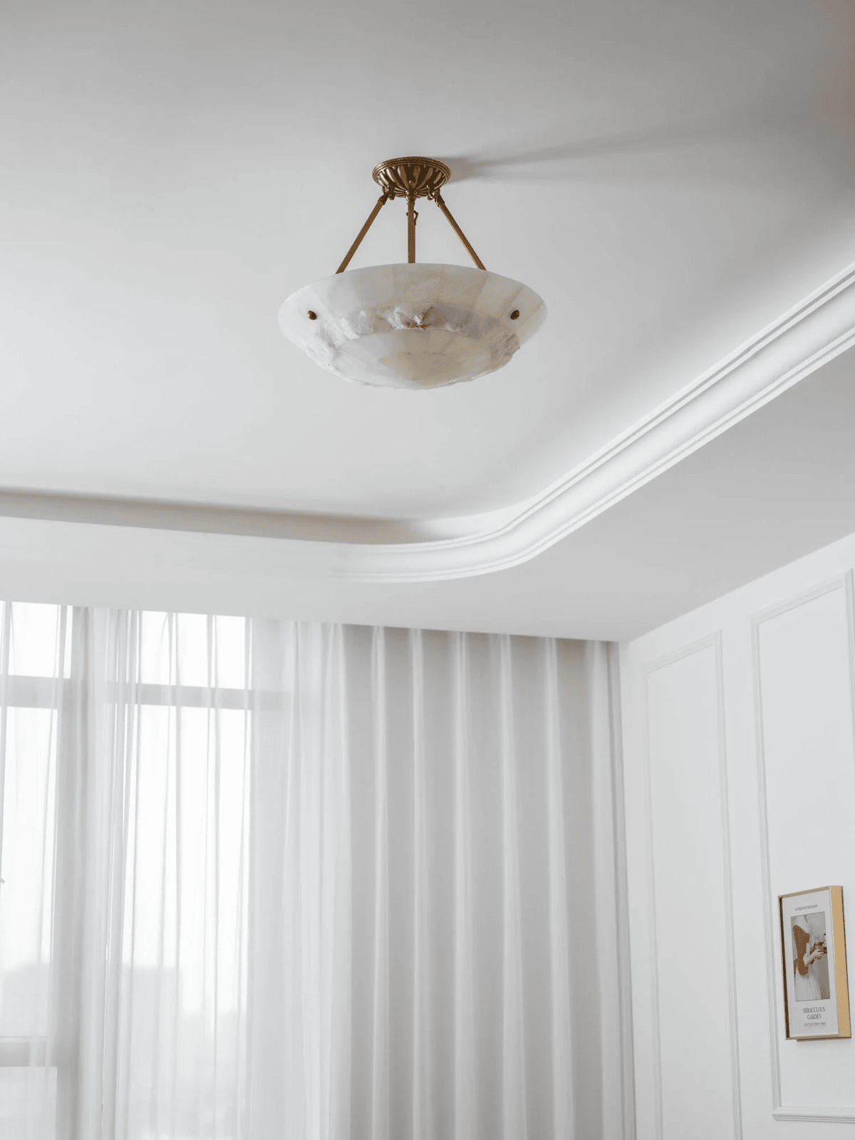 Aureon Alabaster Ceiling Light – Handcrafted Brass & Natural Stone Fixture