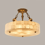 Lumisora Alabaster Ceiling Lamp – Sculptural Brass & Natural Stone Chandelier