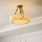 Lumisora Alabaster Ceiling Lamp – Sculptural Brass & Natural Stone Chandelier