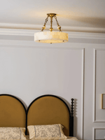 Lumisora Alabaster Ceiling Lamp – Sculptural Brass & Natural Stone Chandelier