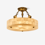 Lumisora Alabaster Ceiling Lamp – Sculptural Brass & Natural Stone Chandelier