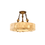 Aurevia Alabaster Chandelier in Antique Brass | Modern Luxury Ceiling Light