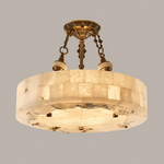 Aurevia Alabaster Chandelier in Antique Brass | Modern Luxury Ceiling Light