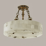 Aurevia Alabaster Chandelier in Antique Brass | Modern Luxury Ceiling Light