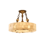 Aurevia Alabaster Chandelier in Antique Brass | Modern Luxury Ceiling Light
