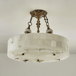 Aurevia Alabaster Chandelier in Antique Brass | Modern Luxury Ceiling Light