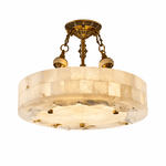 Aurevia Alabaster Chandelier in Antique Brass | Modern Luxury Ceiling Light