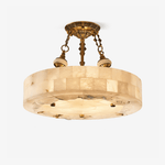 Aurevia Alabaster Chandelier in Antique Brass | Modern Luxury Ceiling Light