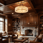 Lumisora Alabaster Ceiling Lamp – Sculptural Brass & Natural Stone Chandelier