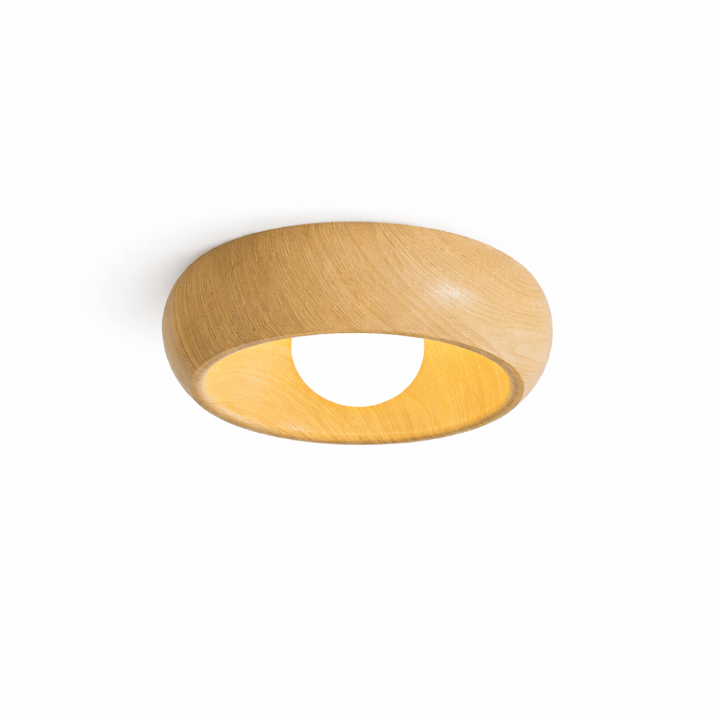 Arboris Ring Ceiling Light – Modern Wood Grain LED Flush Mount