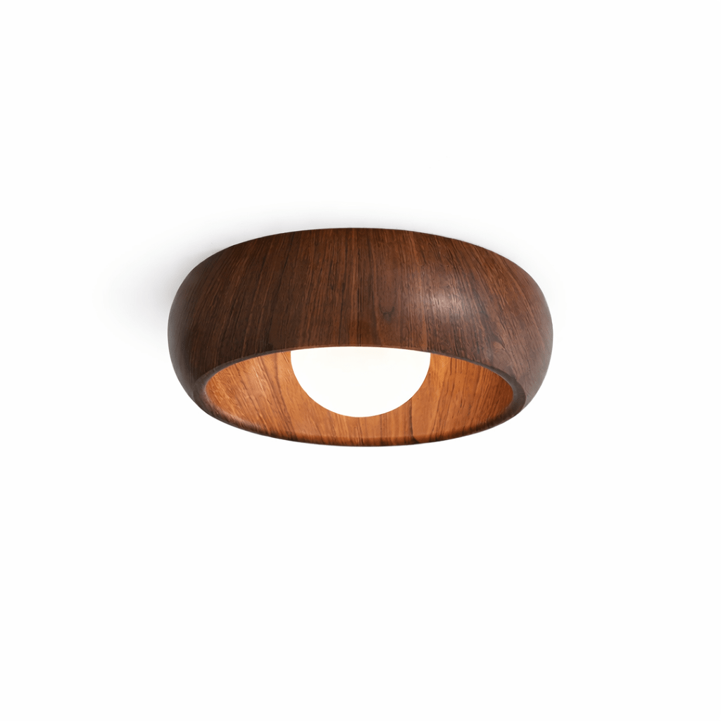 Arboris Ring Ceiling Light – Modern Wood Grain LED Flush Mount