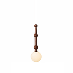 Elowen Drop Pendant Light in Walnut and Opal Glass