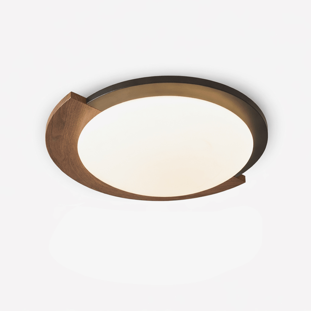 Orwyn Grain Halo LED Flush Mount Ceiling Light in Walnut Wood Grain