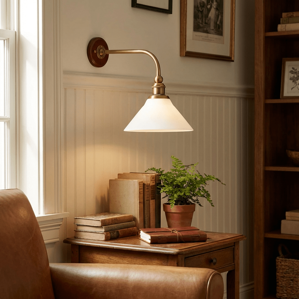 Ardent Swing Arm Wall Sconce in Brass and Glass for Modern Interiors
