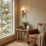 Elowen Drop Wall Sconce — Modern Wood & Brass Wall Light