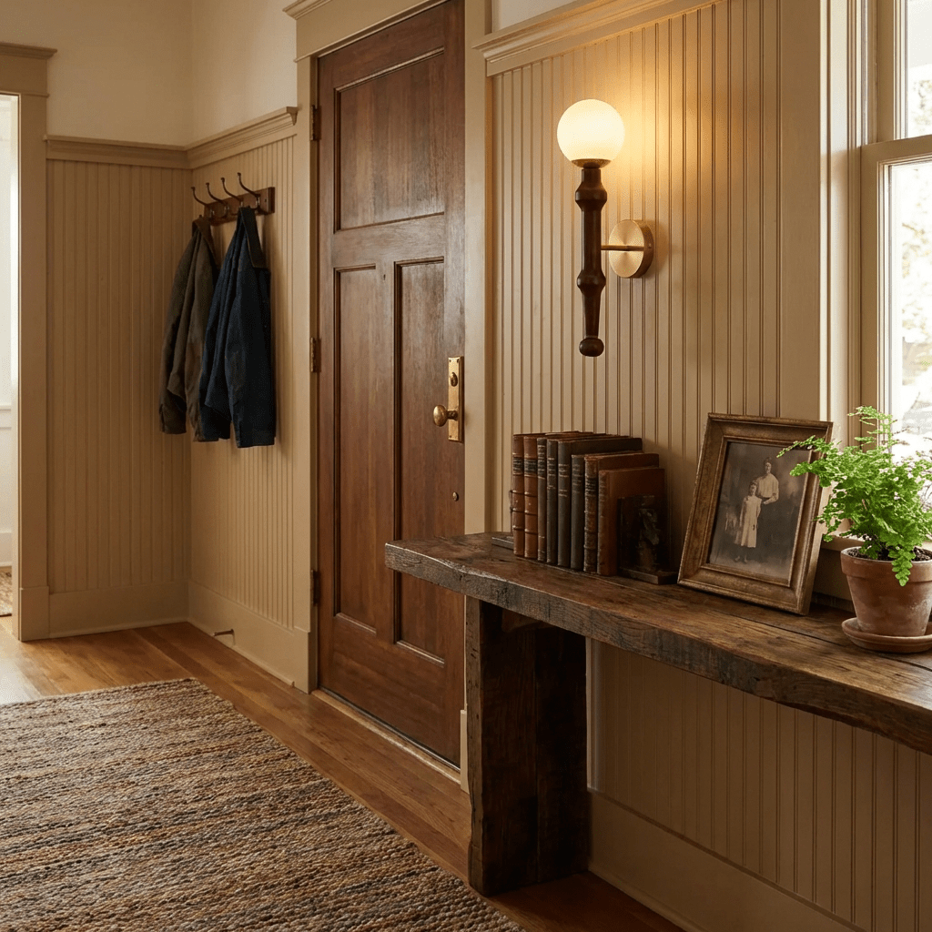 Elowen Drop Wall Sconce — Modern Wood & Brass Wall Light