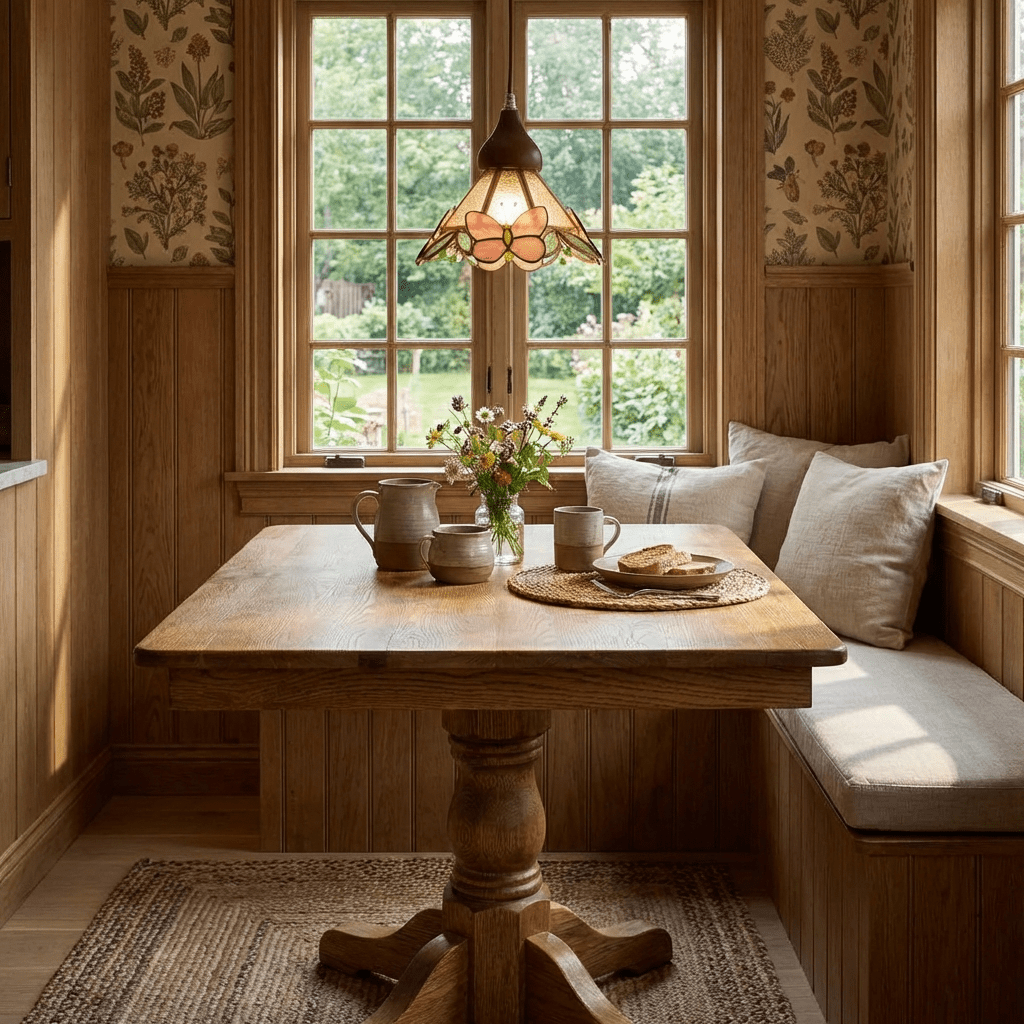 Butterfly Bloom Pendant Light — Artisan Stained Glass LED Chandelier for Dining & Living Spaces