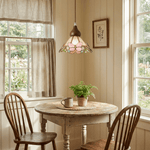 Butterfly Bloom Pendant Light — Artisan Stained Glass LED Chandelier for Dining & Living Spaces