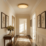 Calista Alabaster Ceiling Light in Brass | Modern Flush Mount LED