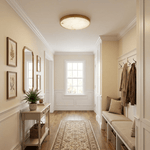 Calista Alabaster Ceiling Light in Brass | Modern Flush Mount LED