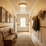 Calista Alabaster Ceiling Light in Brass | Modern Flush Mount LED