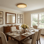 Calista Alabaster Ceiling Light in Brass | Modern Flush Mount LED