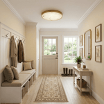 Calista Alabaster Ceiling Light in Brass | Modern Flush Mount LED