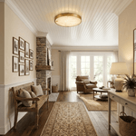 Calista Alabaster Ceiling Light in Brass | Modern Flush Mount LED