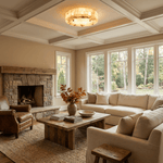 Luriel Alabaster Ceiling Light – Modern Flush Mount in Brass & Natural Stone