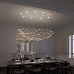 Sculptural Glass Leaf Chandelier — Twisted Modern Pendant for Grand Interiors