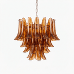 Emberwave Glass Chandelier – Handcrafted Amber Glass Pendant Light for Dining Room and Entryway