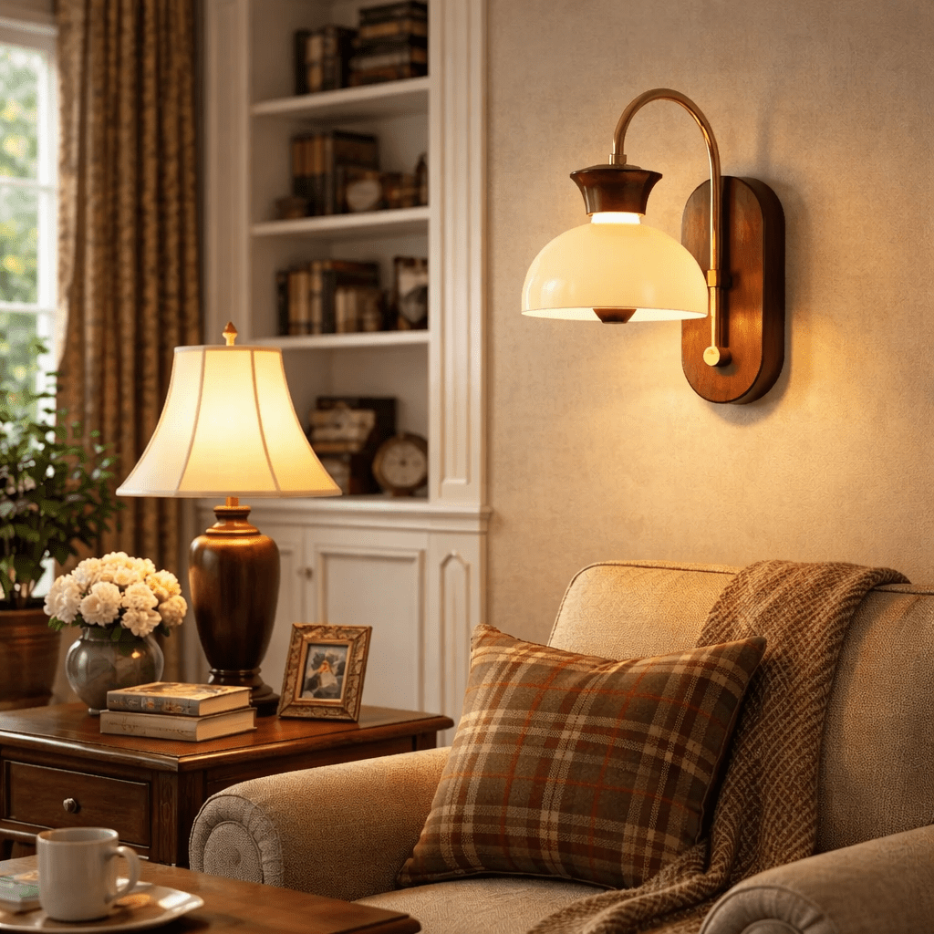 Arc Wood Wall Sconce with Integrated LED — Modern Minimalist Lighting