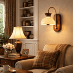 Arc Wood Wall Sconce with Integrated LED — Modern Minimalist Lighting