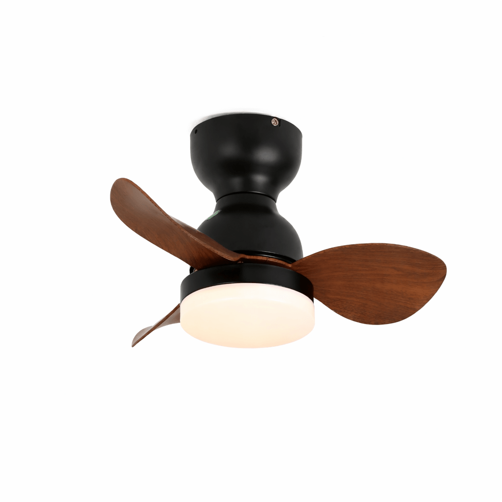 Aeroleaf Flush Mount Ceiling Fan Light with LED and Wood Blades