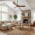 Aero Breeze Ceiling Fan — Sculpted Wood Blades & Whisper-Quiet DC Motor