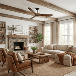 Aero Breeze Ceiling Fan — Sculpted Wood Blades & Whisper-Quiet DC Motor