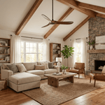 Aero Breeze Ceiling Fan — Sculpted Wood Blades & Whisper-Quiet DC Motor