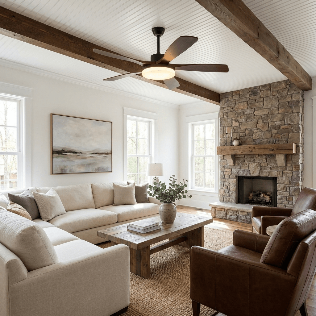 Keltis Ceiling Fan Light with LED and Remote – 48" or 52"
