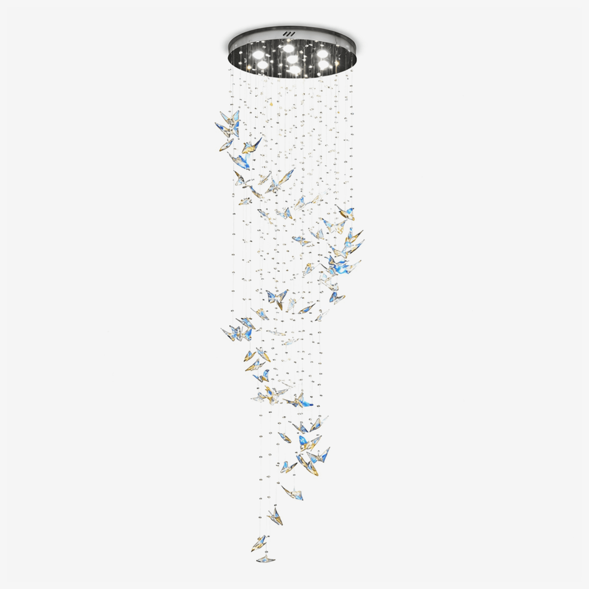 Crystalwing Butterfly Chandelier – Modern Crystal Pendant Light for Dining Room and Living Room