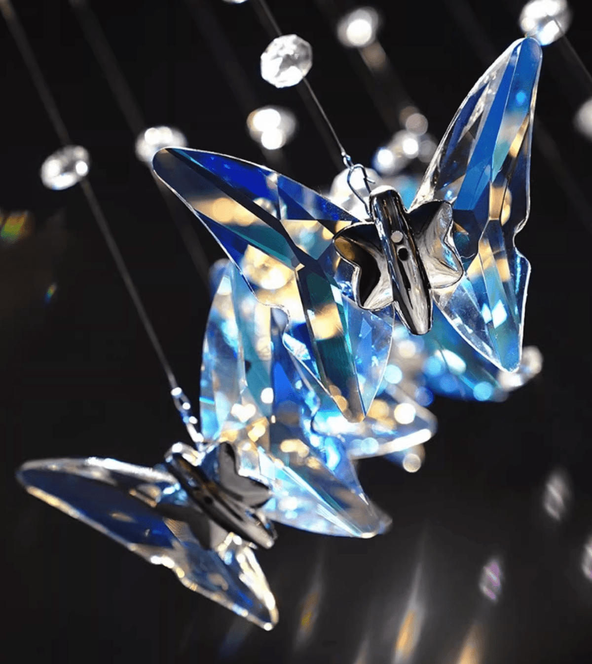 Crystalwing Butterfly Chandelier – Modern Crystal Pendant Light for Dining Room and Living Room